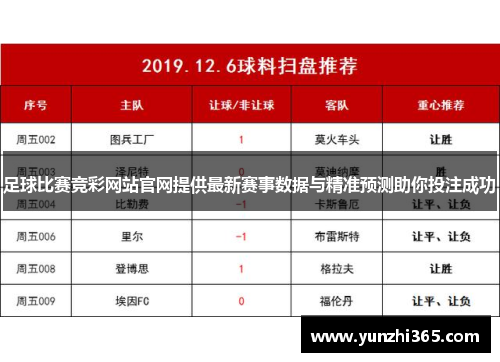 足球比赛竞彩网站官网提供最新赛事数据与精准预测助你投注成功